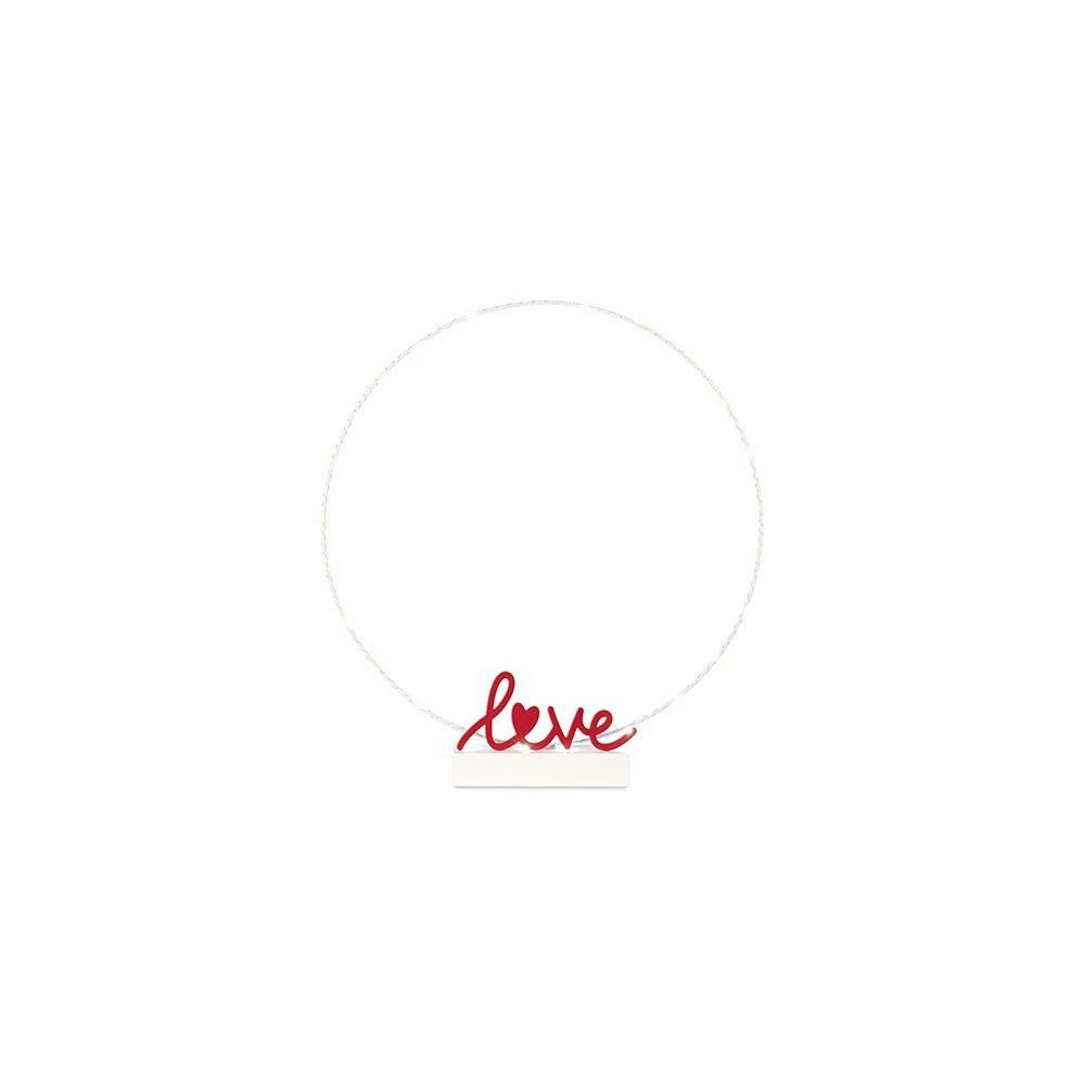 CERCHIO BIANCO CON LOVE E LED D55 H61